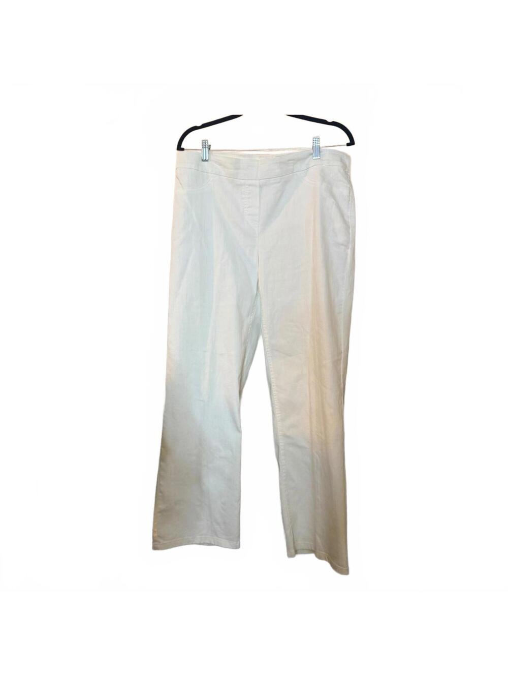 Alfred Dunner White Cotton Blend Pants